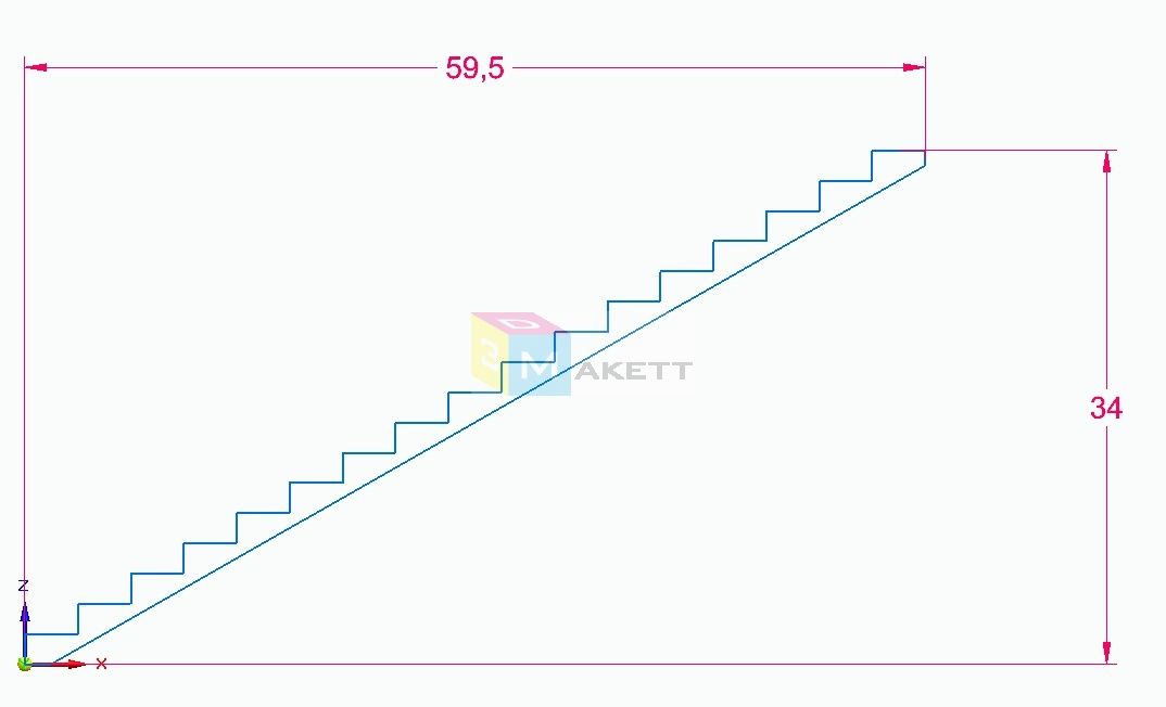 3D Makett betonlépcső I. (1:87)